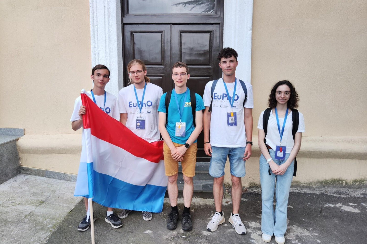 The Luxembourgish delegation assembled at the European Physics Olympiad